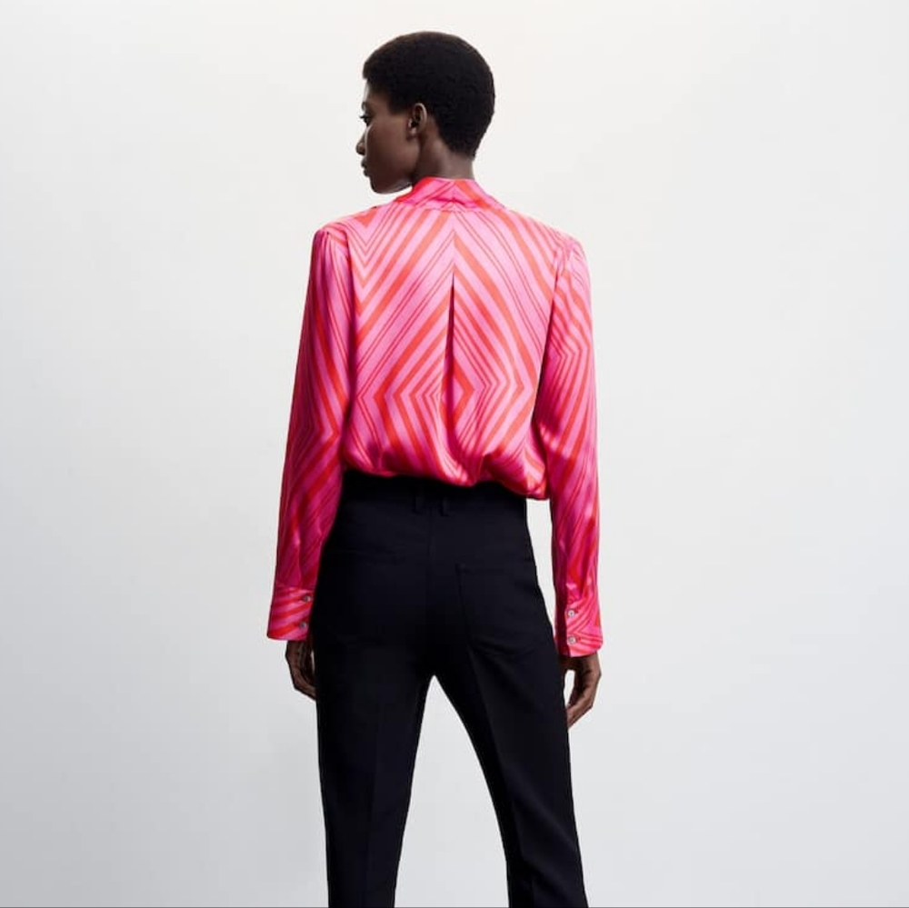 MANGO Satin print blouse - Picture 5 of 5